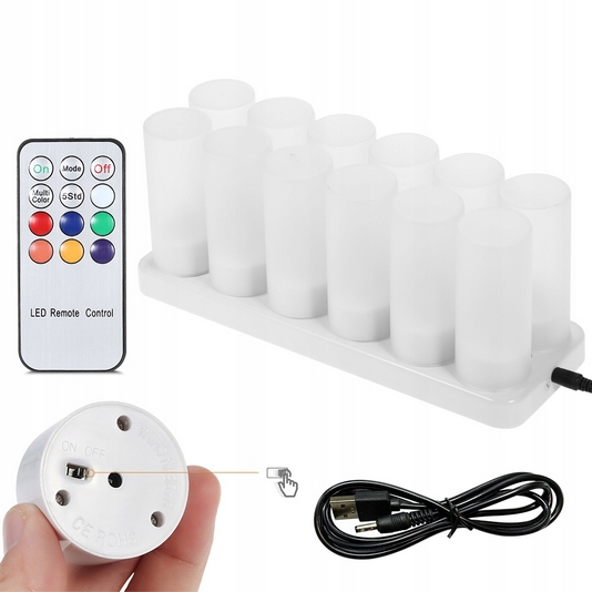 LED Svietiace Sviečky s Farebným Efektom a Diaľkovým Ovládaním
